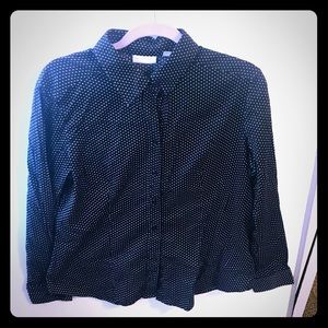 New York and Company L Polka Dot Blouse